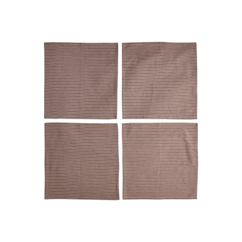 Mundserviet s/4 40x40cm bomuld - red/sand