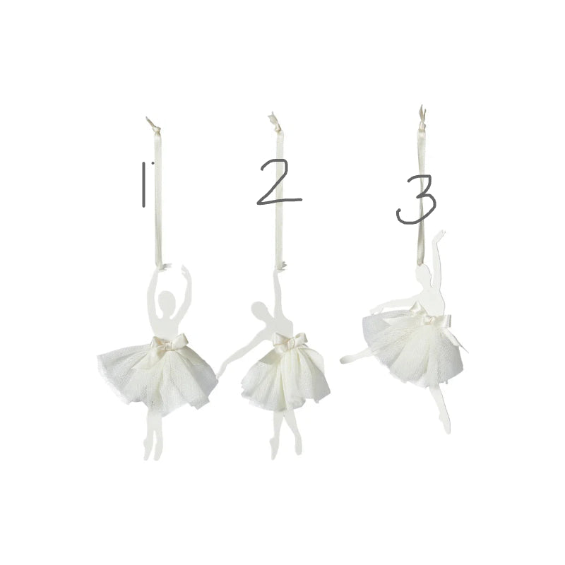 Ballarina 3ass 10x1x17cm metal - white