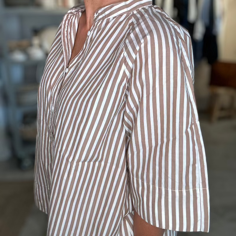 Skjorte - Abu dhabi - Coffee wide stripe