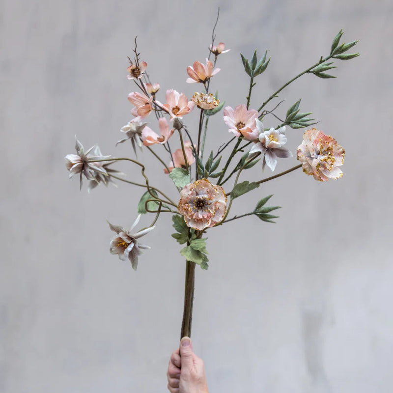 Blomst - Akeleje stilk 70cm - Dusty green/Rose