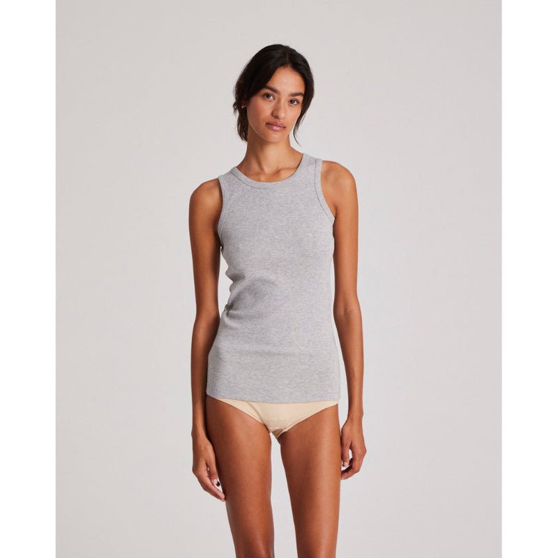 Alberte - Cotton RIB Top - Light Grey - Nordic Home Living