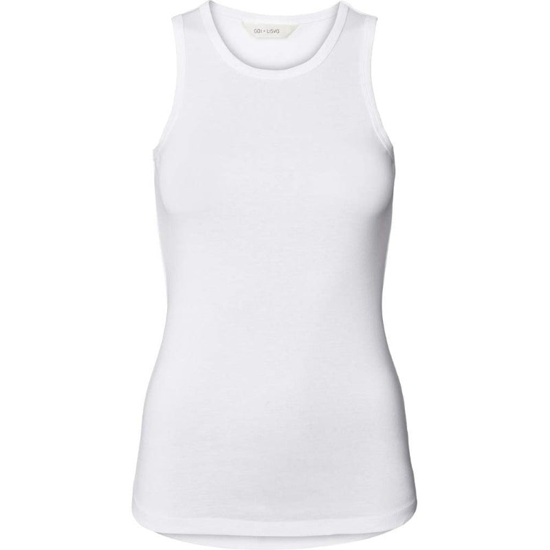 Alberte - Cotton RIB Top - White - Nordic Home Living