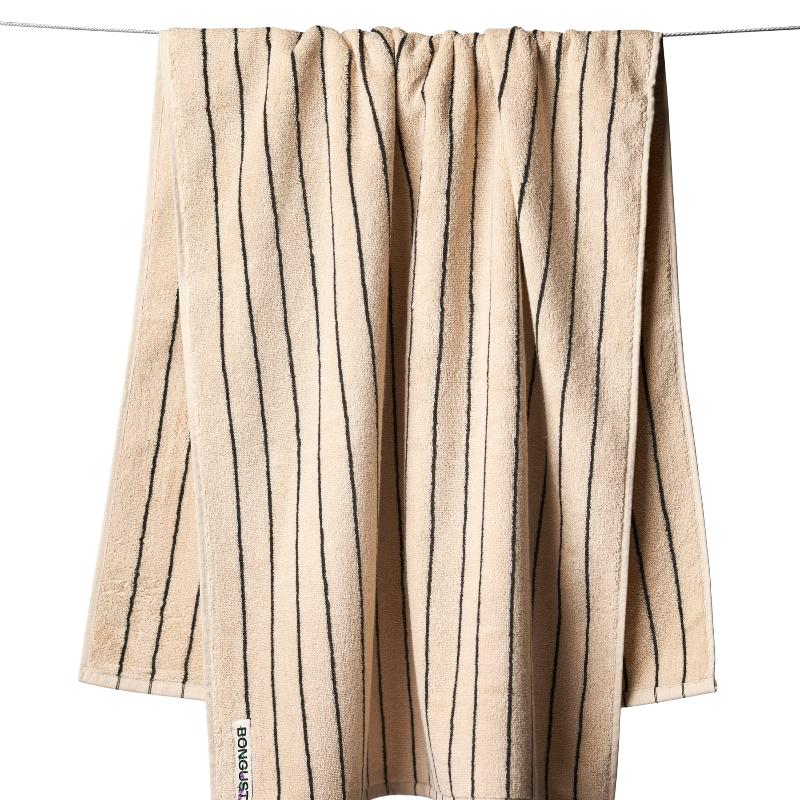 Badehåndklæde - Naram - Creme & Blæk - Nordic Home Living