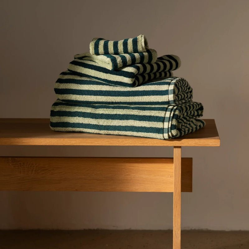 Badehåndklæde - Naram - Sea foam & deep teal - Nordic Home Living