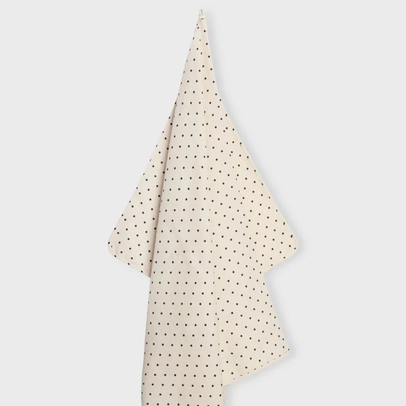 Badelagen - ecru/black dot - Nordic Home Living