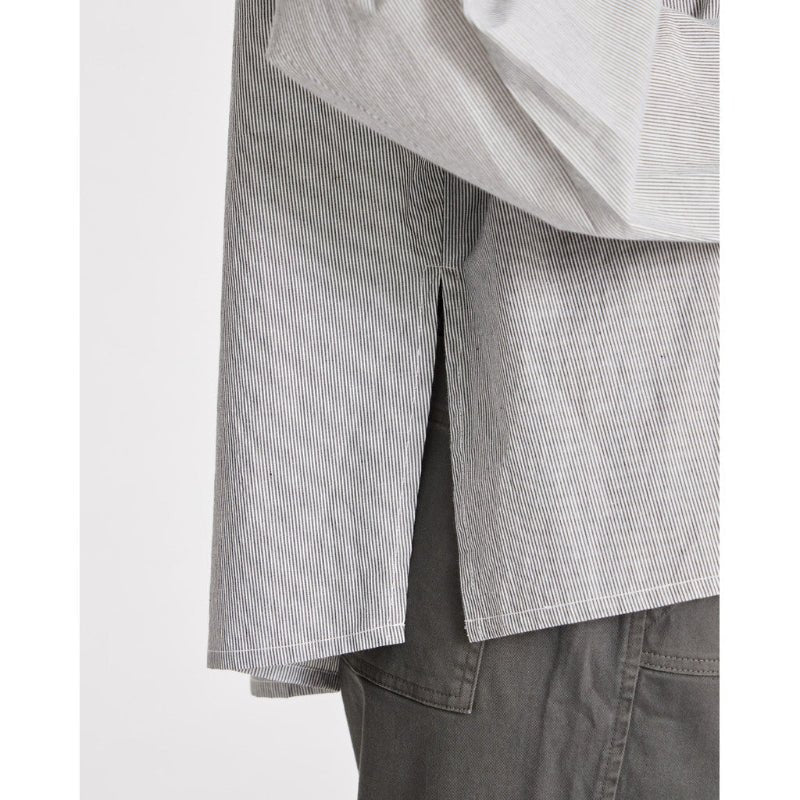 Bella - Raglan L/S poplin shirt - Mørkegrå/Ecru Stribet - Nordic Home Living