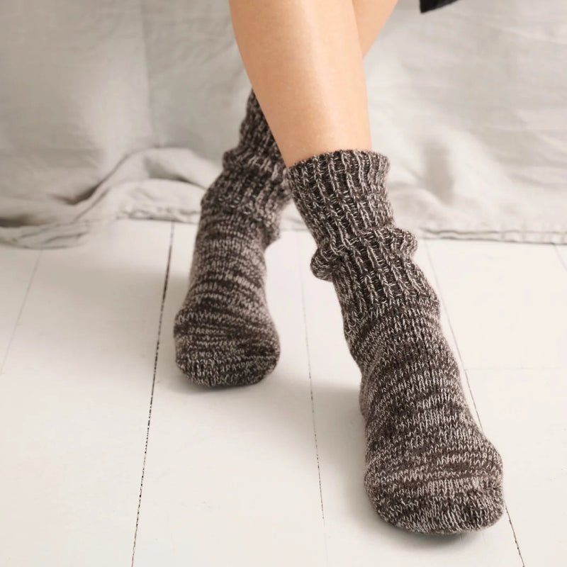 Boyfriend socks - Brown melange - Nordic Home Living