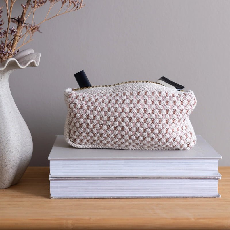 Clutch - beige - rose - Brown - 22x11x5 cm - Nordic Home Living