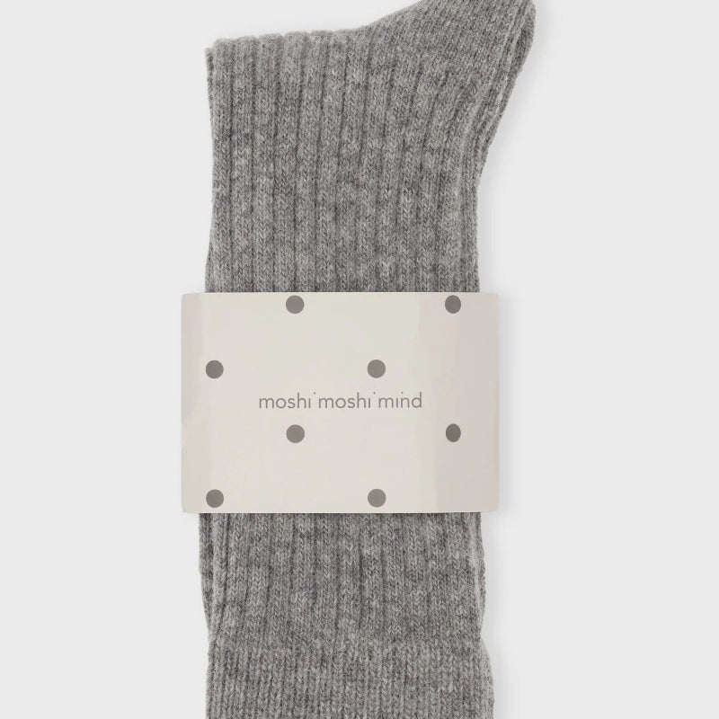 Cozy rib socks - grey melange - Nordic Home Living