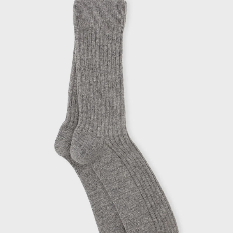 Cozy rib socks - grey melange - Nordic Home Living