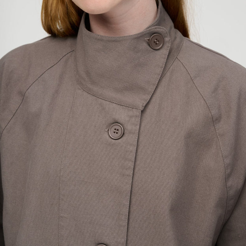 Ella Coat - Canvas - Kakhi grey