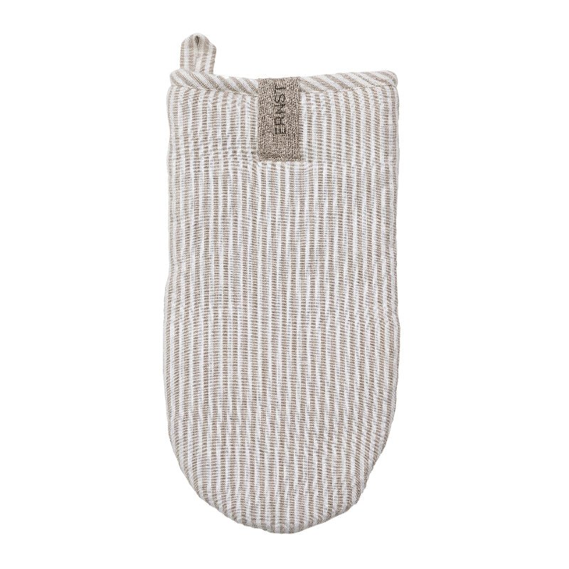Grillhandske - Beige/hvid strib - Nordic Home Living