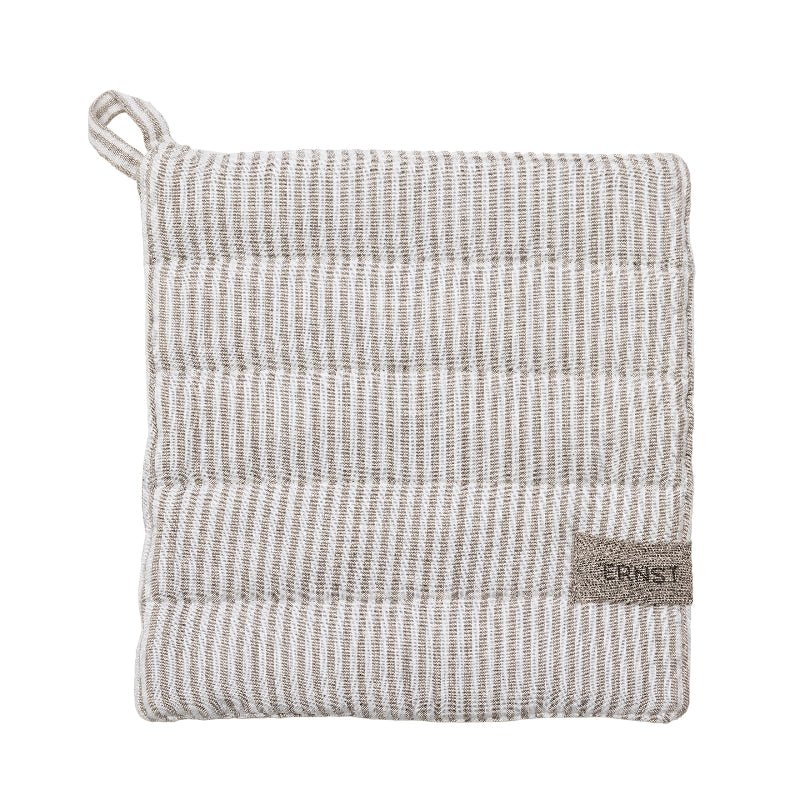 Grydelap - Beige/hvid strib - Nordic Home Living