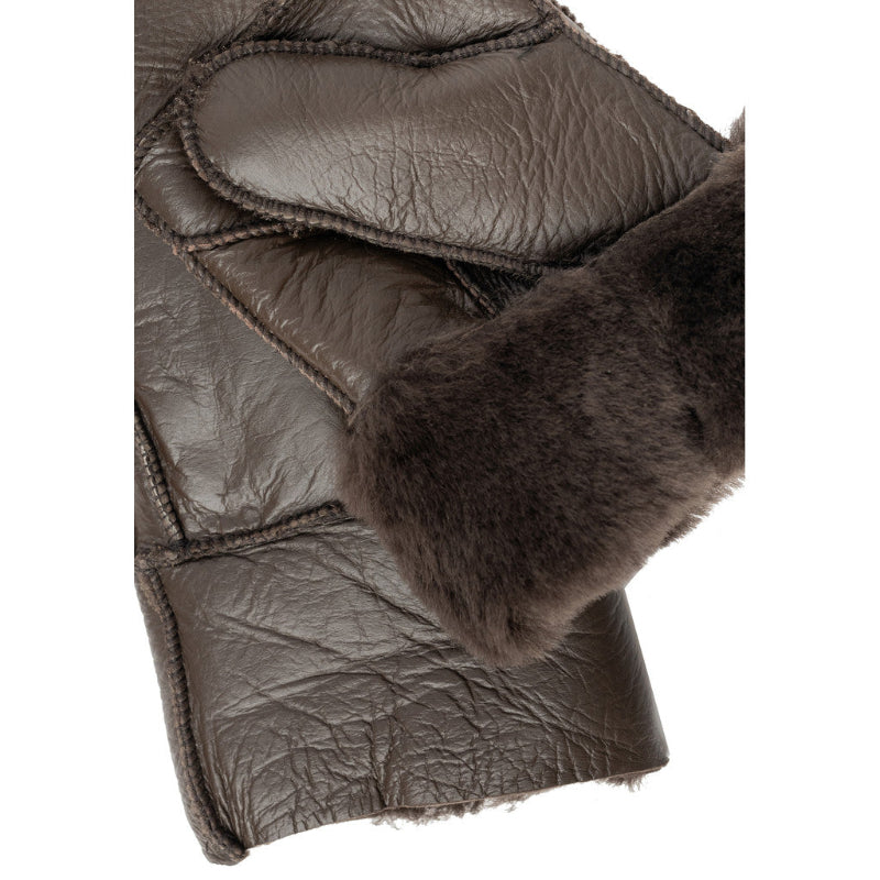 Luffer - Uld/læder - dark brown