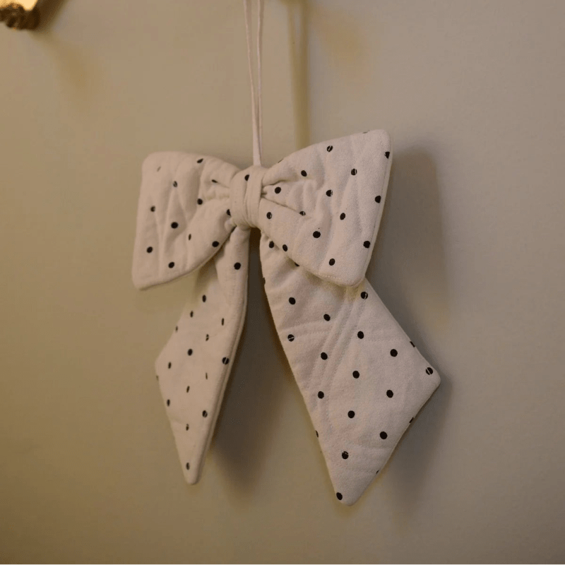 Julesløjfe - ecru/black dot - Nordic Home Living