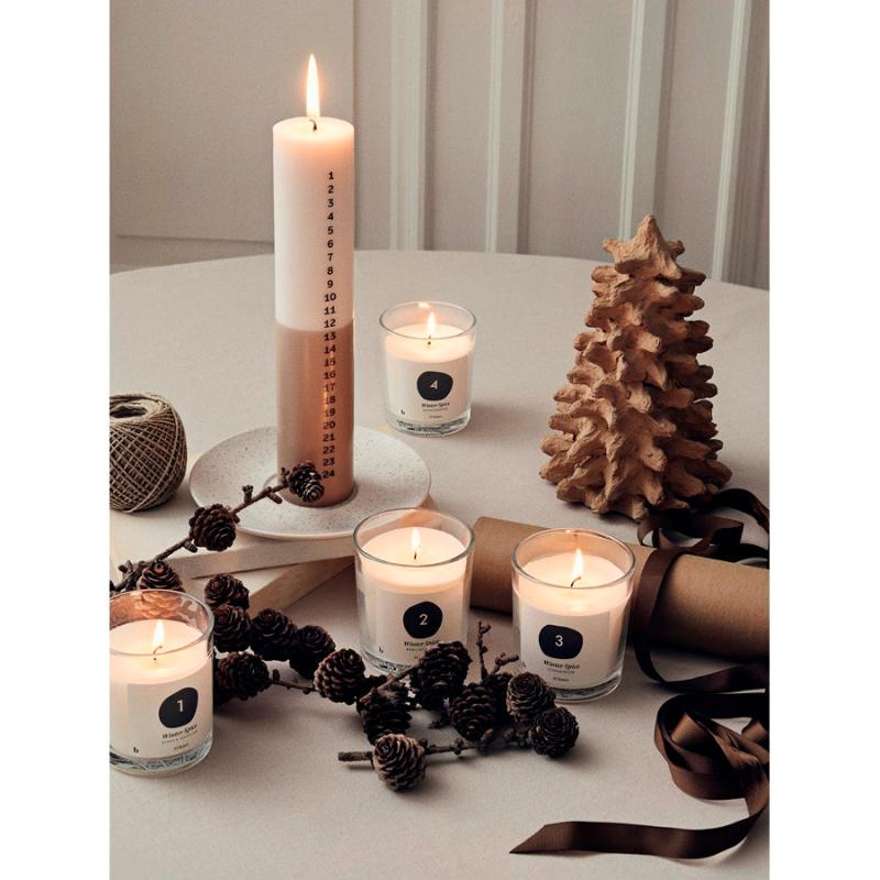 Kalenderlys - Ren stearin - Ø5 x H25 cm | Broste Copenhagen - Nordic Home Living