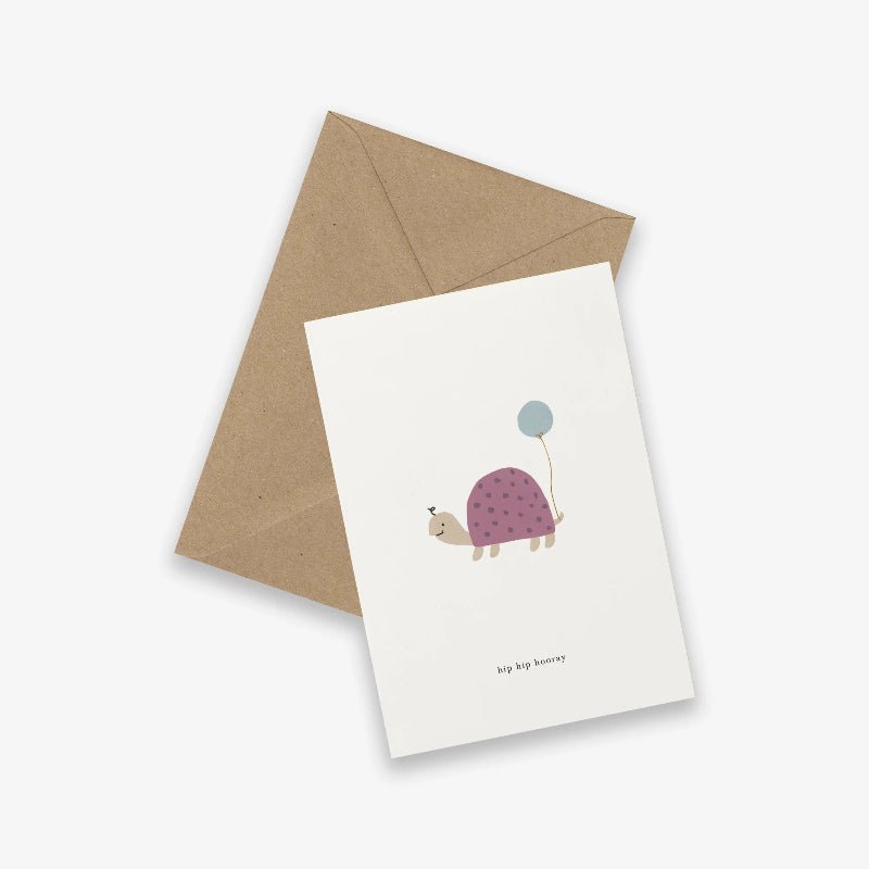 Kort - Birthday Turtle - hip hip hooray - Nordic Home Living