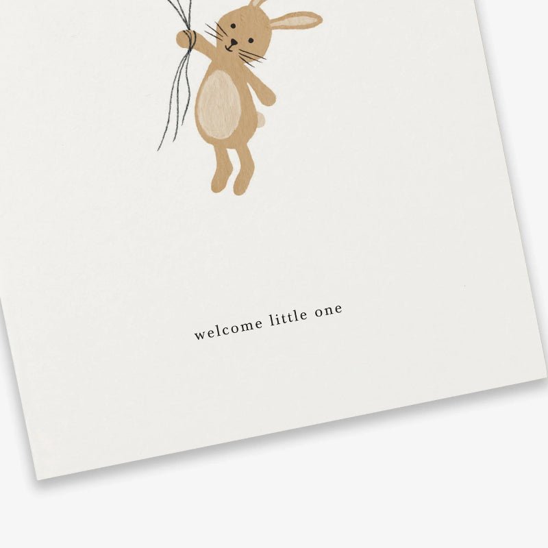 Kort - Bunny - welcome little one - Nordic Home Living