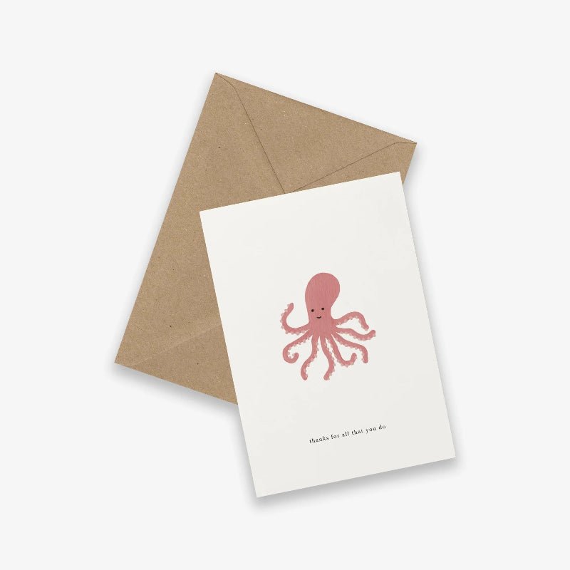 Kort - Octopus - Thanks for all that you do - Nordic Home Living
