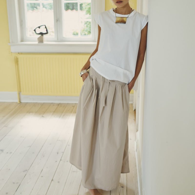 Laura Pleated Skirt - Sand - Nordic Home Living