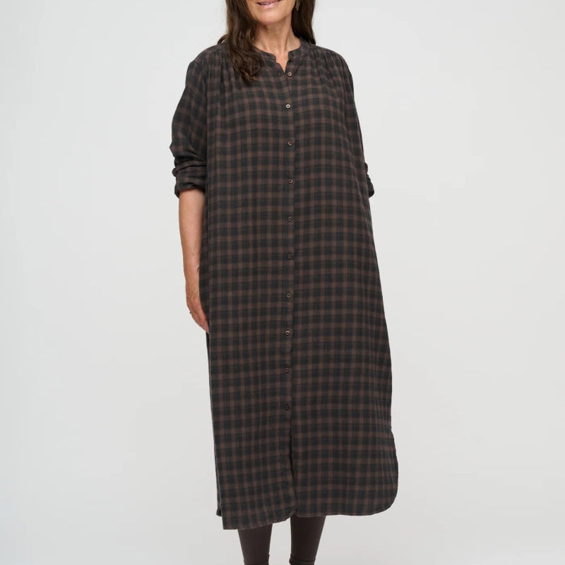 Hemdkleid - Lauren - Kaffee/Schwarz | Moshi Moshi Geist
