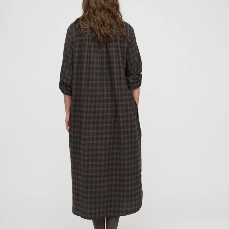 Hemdkleid - Lauren - Kaffee/Schwarz | Moshi Moshi Geist