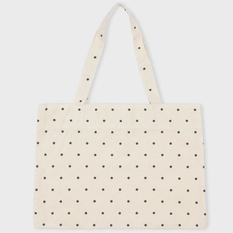 Lille prikket taske - ecru/black - Nordic Home Living