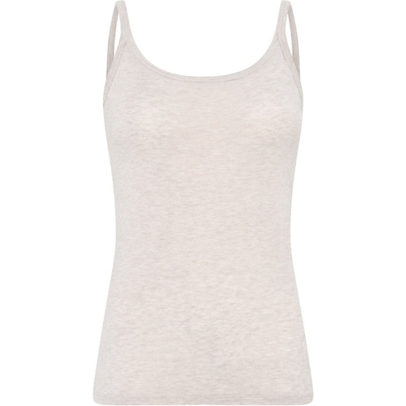 Linz cashmere singlet top - beige melange - Nordic Home Living