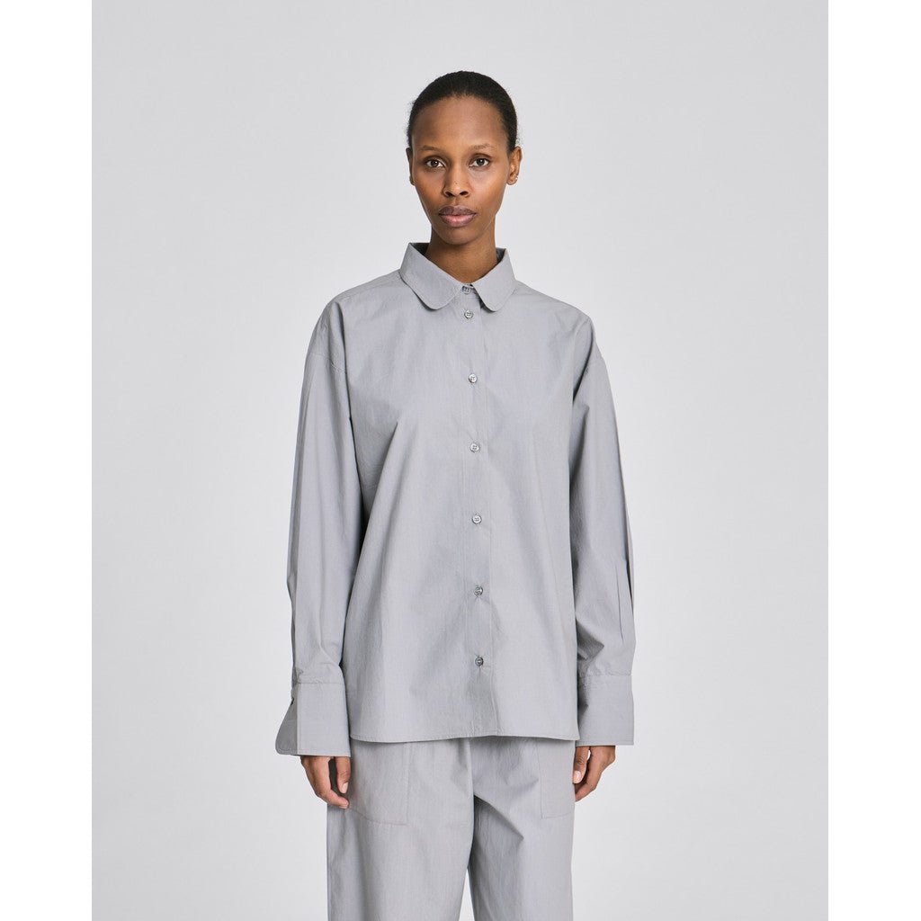 Luna - L/S Poplin Shirt - Monument - Nordic Home Living