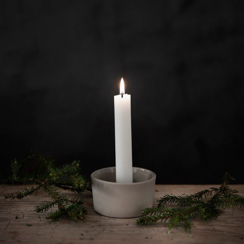 Lysestage - Stentøj - Beige - H: 5cm Ø: 10cm | ERNST - Nordic Home Living