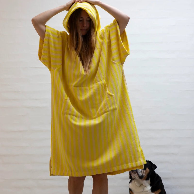 Naram - Poncho - pristine & neon yellow - Nordic Home Living