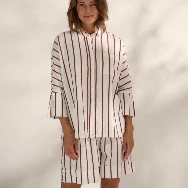 Note Shirt - Wawe - ecru/terra - Nordic Home Living