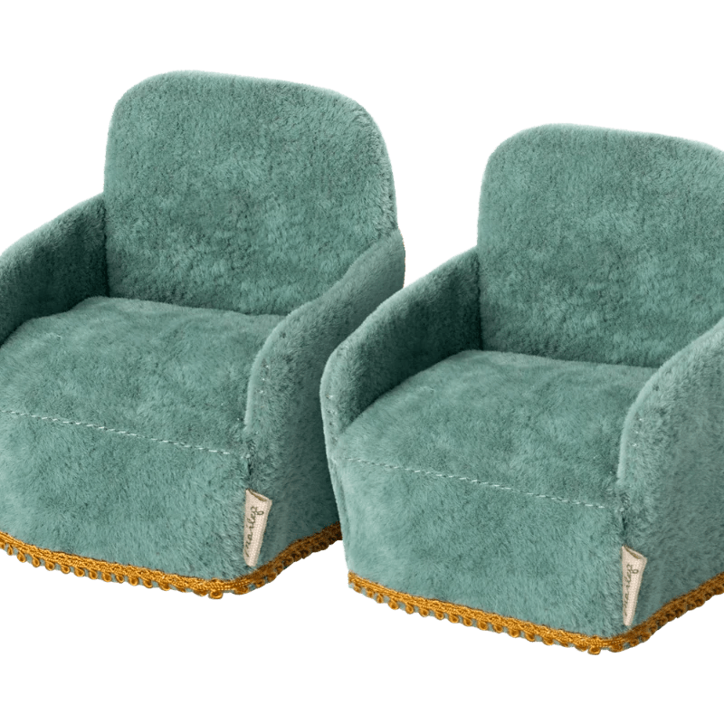 Plys Stol - til dukkehus - Mus - 2 - pak | Maileg - Nordic Home Living