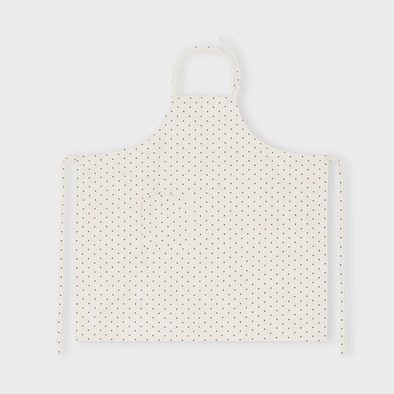 Prikket forklæde - ecru/black - Nordic Home Living