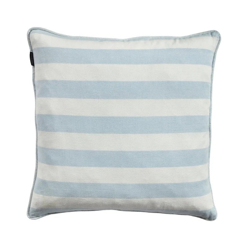 Pude m/fyld 50x50cm bomuld - Light Blue/white - Nordic Home Living