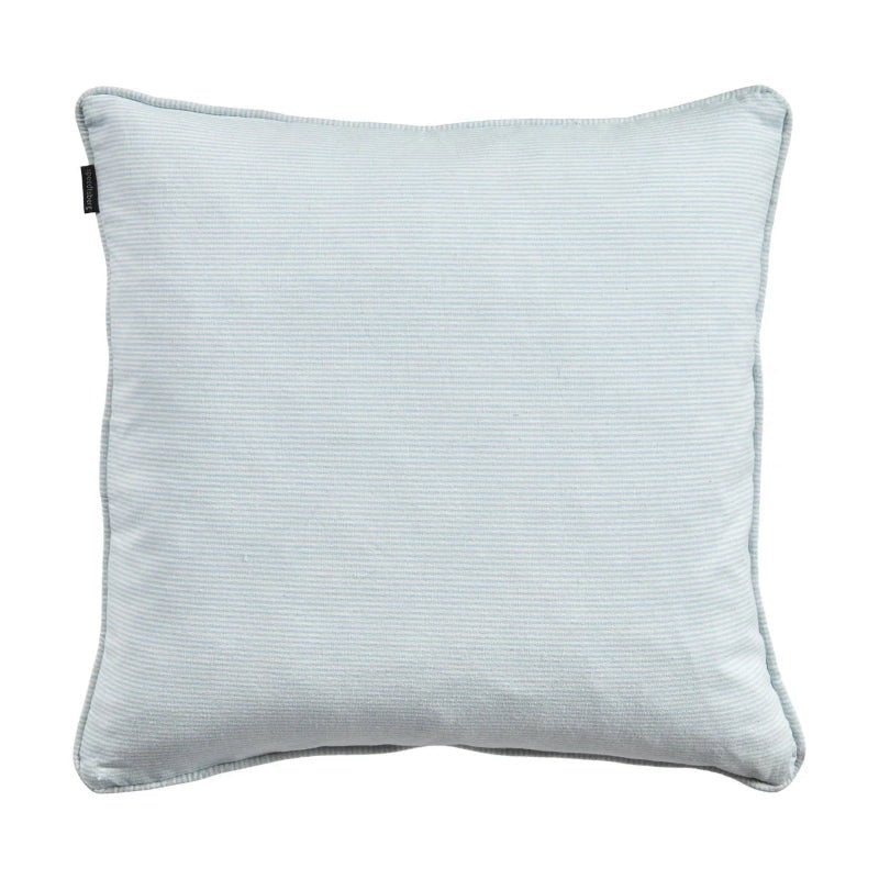 Pude m/fyld 50x50cm bomuld -Light Blue/white - Nordic Home Living
