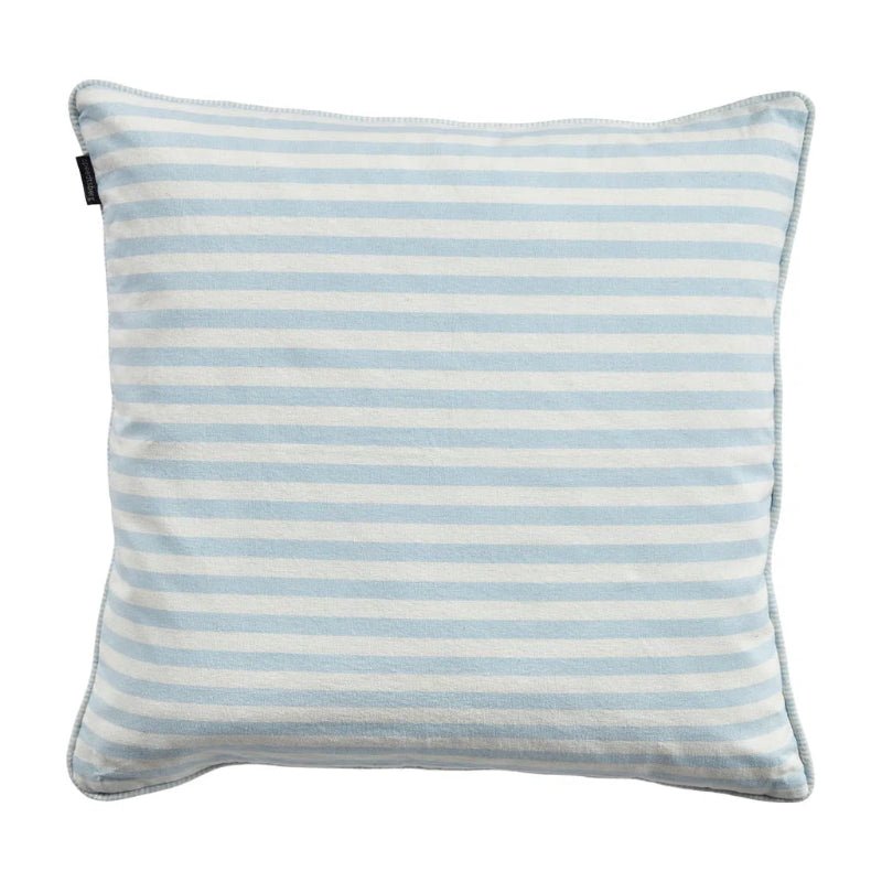 Pude m/fyld 50x50cm bomuld -Light Blue/white - Nordic Home Living