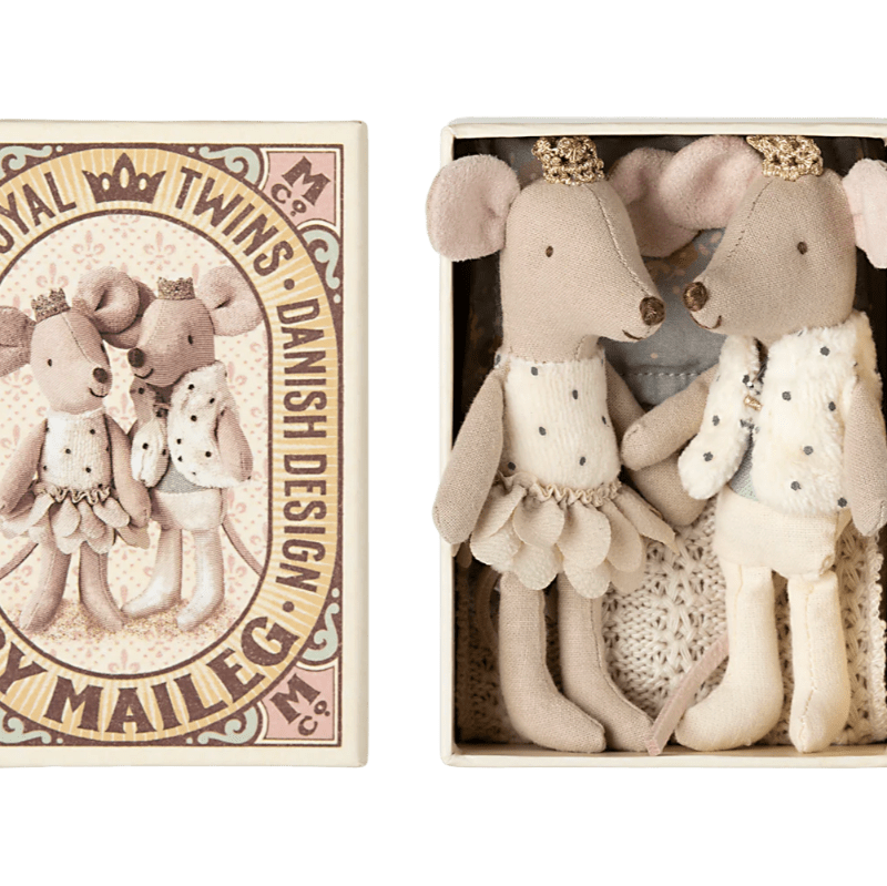 Royal Tvillingemus - Baby mus i tændstikæske - Nordic Home Living