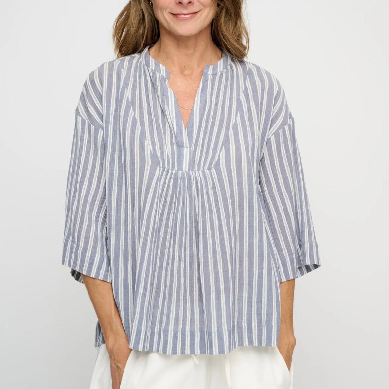 Simple Top - Stripe - sea blue/ecru - Nordic Home Living