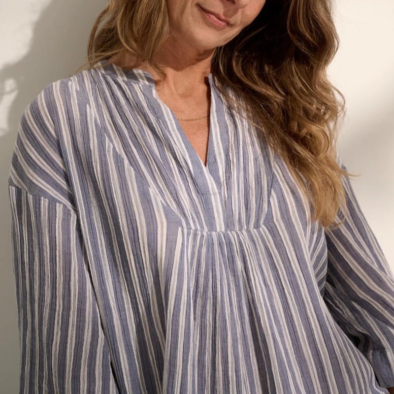 Simple Top - Stripe - sea blue/ecru - Nordic Home Living