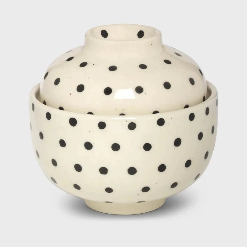 Skål - Ecru/black - dots | moshi moshi mind - Nordic Home Living