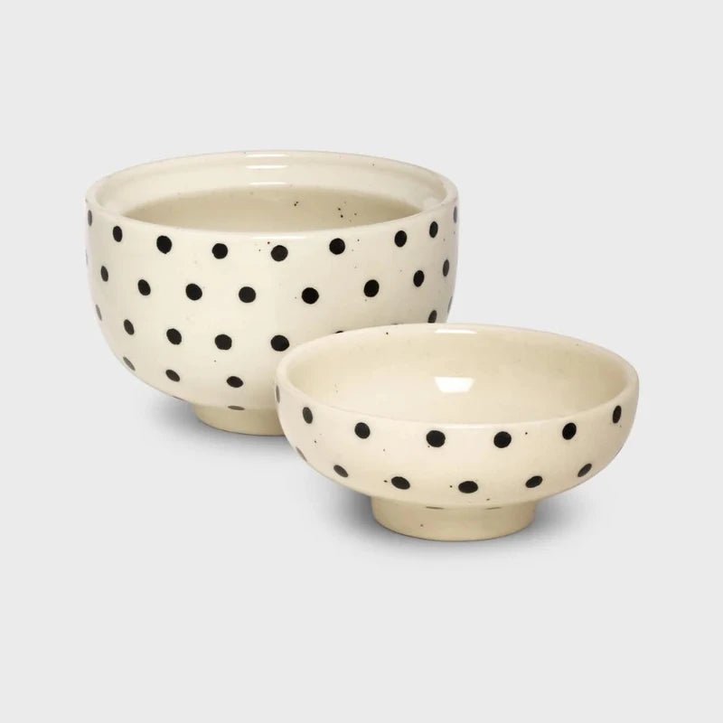 Skål - Ecru/black - dots | moshi moshi mind - Nordic Home Living