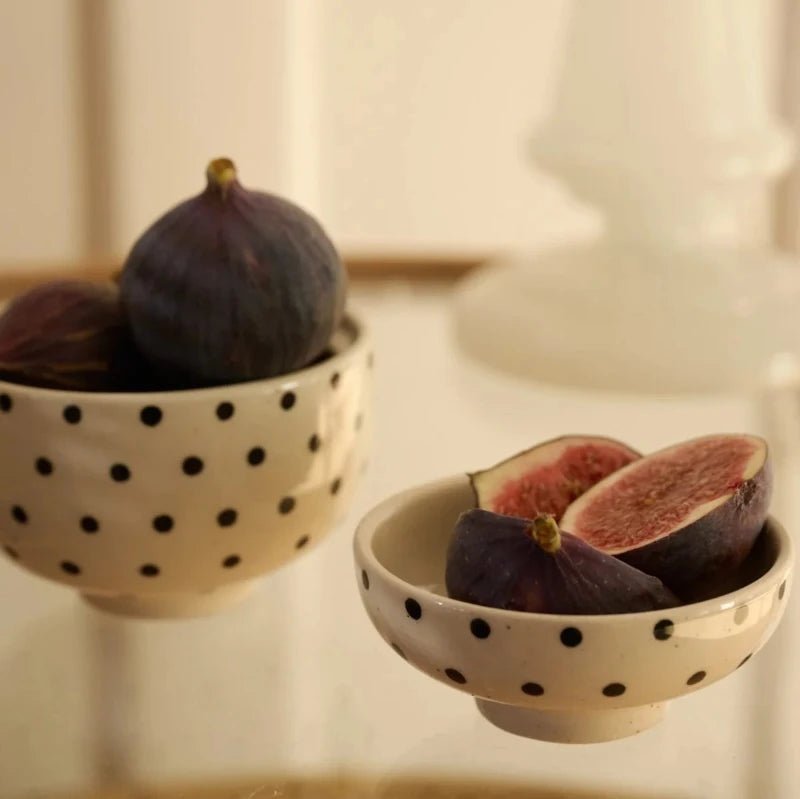 Skål - Ecru/black - dots | moshi moshi mind - Nordic Home Living