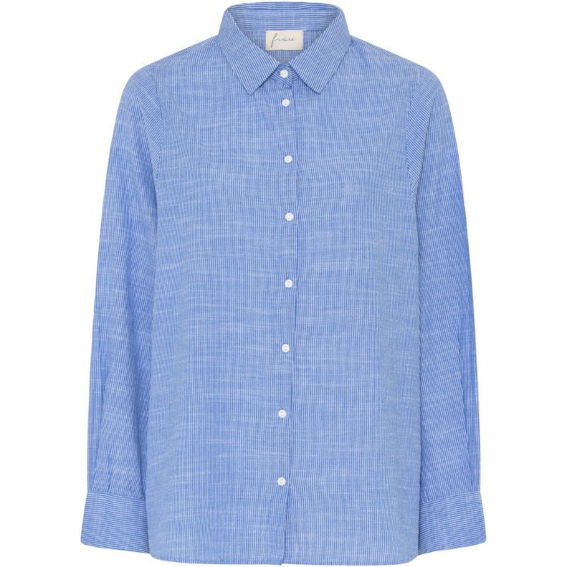 Skjorte - Dhaka Ls - Medium blue stripe - Nordic Home Living