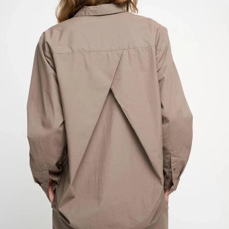 Skjorte - Gaia - Dark Taupe | moshi moshi mind - Nordic Home Living