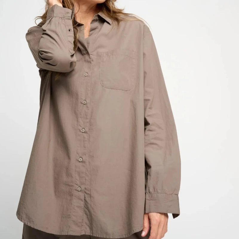 Skjorte - Gaia - Dark Taupe | moshi moshi mind - Nordic Home Living