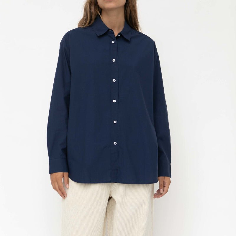 Skjorte - Josie - Poplin - Navy - Nordic Home Living