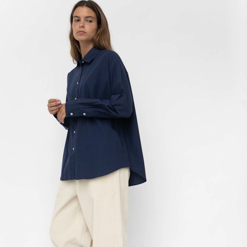 Skjorte - Josie - Poplin - Navy - Nordic Home Living