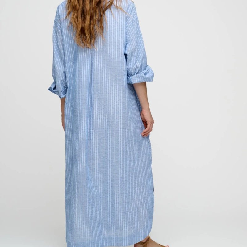 Skjortekjole - Ava - Light blue/ white - Nordic Home Living