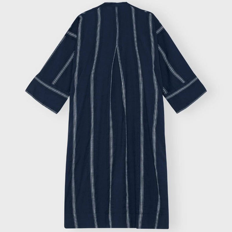 Skjortekjole - Lively - navy/hvid - Nordic Home Living